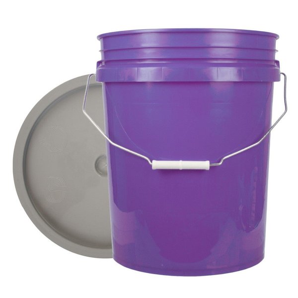 World Enterprises Bucket, 12 in H, Purple and Gray 5PPL,345GRY